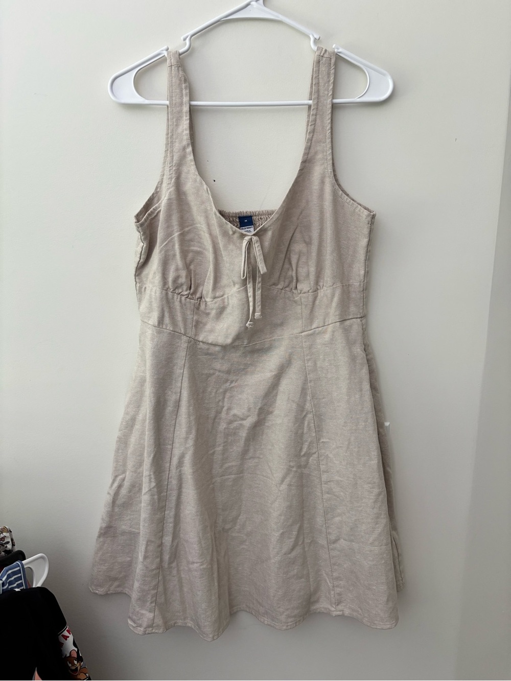 Old Navy Beige Linen-Blend Scoop-Neck Sundress
